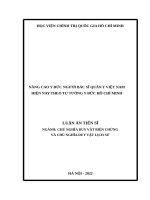 Nâng cao y đức người bác sĩ quân y việt nam hiện nay theo tư tưởng y đức hồ chí minh 