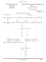 Đề thi thử TN THPT môn toán năm 2021 trường chuyên lê quý đôn lần 3 bám sát đề minh họa có đáp án và lời giải 
