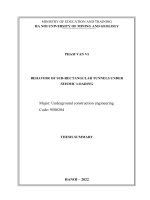 Nghiên cứu ứng xử của kết cấu chống trong đường hầm tiết diện hình chữ nhật cong chịu tải trọng động đất ttta