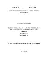 Xây dựng thương hiệu tỉnh Bà Rịa Vũng Tàu trong bối cảnh hội nhập kinh tế quốc tế ttta