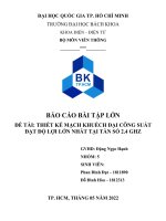 BÁO CÁO BÀI TẬP LỚN ĐỀ TÀI THIẾT KẾ MẠCH KHUẾCH ĐẠI CÔNG SUẤT ĐẠT ĐỘ LỢI LỚN NHẤT TẠI TẦN SỐ 2.4 GHZ