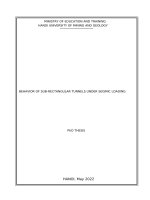 Nghiên cứu ứng xử của kết cấu chống trong đường hầm tiết diện hình chữ nhật cong chịu tải trọng động đất