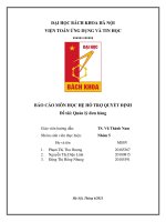 BÁO cáo môn học hệ hỗ TRỢ QUYẾT ĐỊNH đề tài quản lý đơn hàng 