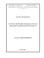 Xây dựng thương hiệu tỉnh Bà Rịa Vũng Tàu trong bối cảnh hội nhập kinh tế quốc tế