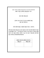 TIỂU LUẬN CCCT xây DỰNG CON NGƯỜI mới ở VIỆT NAM HIỆN NAY – vận DỤNG NÂNG CAO CHẤT LƯỢNG đội NGŨ cán bộ CÔNG CHỨC tại xã lộc THẠNH, HUYỆN lộc NINH, TỈNH BÌNH PHƯỚC