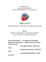 TIỂU LUẬN MÔN QUAN HỆ CÁC NƯỚC LỚN SAU CHIẾN TRANH LẠNH     Đề tài CHÍNH SÁCH ĐỐI NGOẠI VÀ QUAN HỆ SONG PHƯƠNG TRUNG - NHẬT TỪ SAU CHIẾN TRANH LẠNH