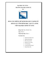 BÁO CÁO THỐNG KÊ KINH DOANH VÀ KINH TẾ KHẢO SÁT TÌNH HÌNH HỌC TẬP CỦA SINH VIÊN ĐẠI HỌC KINH TẾ đà nẵng