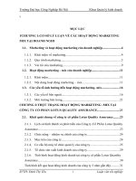 THỰC TRẠNG HOẠT ĐỘNG MARKETING -MIX TẠI CÔNG TY CỔ PHẦN LOTUS QUALITY ASSURANCE