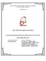 TÀI LIỆU PHÂN TÍCH THIẾT kế hệ THỐNG QUẢN lý THƯ VIỆN 