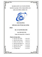 BÁO CÁO ĐỒ ÁN MÔN HỌC KINH TẾ HỌC ĐẠI CƯƠNG Đề tài DỰ ÁN KINH DOANH