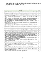 Đáp án câu hỏi Sinh lý bệnh