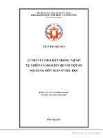 Lí thuyết chia hết trong tập số tự nhiên và mối liên hệ với một số nội dung môn toán ở tiểu học 