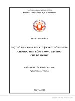 Một số biện pháp rèn luyện trí thông minh cho học sinh lớp 5 trong dạy học chủ đề số học 