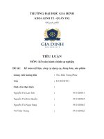 TIỂU LUẬN môn kế toán hành chính sự nghiệp đề tài kế toán vật liệu, công cụ dụng cụ, hàng hóa, sản phẩm 