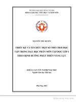 Thiết kế và tổ chức một só trò chơi học tập trong dạy học phân môn tập đọc lớp 3 theo định hướng phát triển năng lực 