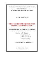 ĐỒ án tốt NGHIỆP THIẾT kế mô HÌNH hệ THỐNG IOT CHO NHÀ KÍNH TRỒNG RAU 