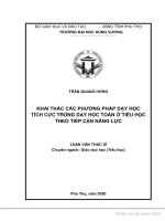Khai thác các phương pháp dạy học toán ở tiểu học theo tiếp cận năng lực 