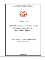 Một số biện pháp giáo dục tính tự lập cho trẻ 5   6 tuổi thông qua hoạt động lao động 