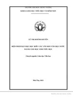 Biện pháp dạy học đọc hiểu các văn bản văn học nước ngoài cho học sinh tiểu học 