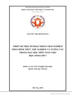 Thiết kế một số hoạt động trải nghiệm theo hình thức thể nghiệm và tương tác trong dạy học môn toán cho học sinh lớp 3 
