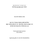 (LUẬN VĂN THẠC SĨ) Quản lý hoạt động bồi dưỡng học sinh giỏi ở các trường trung học cơ sở huyện Đăk Pơ, tỉnh Gia Lai