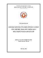 Giáo dục kĩ năng ứng phó với nguy cơ bắt cóc cho học sinh lớp 3 thông qua hoạt động ngoài giờ lên lớp 