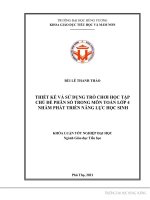 Thiết kế và sử dụng trò chơi học tập chủ đề phân số trong môn toán lớp 4 nhằm phát triển năng lực học sinh 