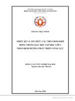 Thiết kế và tổ chức các trò chơi khởi động trong dạy tập đọc lớp 4 theo định hướng phát triển năng lực 