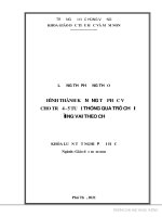Hình thành kỹ năng tự phục vụ cho trẻ 4 5 tuổi thông qua trò chơi đóng vai theo chủ đề 