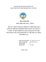 PHÂN TÍCH QUAN ĐIỂM CỦA TRIẾT HỌC MÁC – LÊNIN VỀ MỐI QUAN HỆ BIỆN CHỨNG GIỮA VẬT CHẤT VÀ Ý THỨC. TỪ QUAN ĐIỂM NÀY, HÃY GIẢI QUYẾT VẤN ĐỀ MÂU THUẪN GIỮA VIỆC KIẾM TIỀN VÀ VIỆC HỌC CỦA SINH VIÊN HIỆN NAY