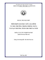 Phối hợp giữa gia đình và nhà trường trong phòng ngừa tai nạn thương tích cho trẻ 5 6 tuổi 
