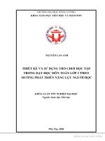 Thiết kế và sử dụng trò chơi học tập trong dạy học môn toán lớp 2 theo hướng phát triển năng lực người học 