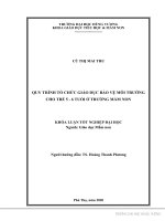 Quy trình tổ chức giáo dục bảo vệ môi trường cho trẻ 5  6 tuổi ở trường mầm non 