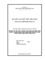 TIỂU LUẬN CAO học   vai trò, ý nghĩa của đánh giá kiểm soát quản lý công (phân tích, đánh giá và đưa ra giải pháp hoàn thiện hoạt động này)