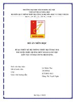 ĐỒ án môn học đề tài THIẾT kế hệ THỐNG THIẾT bị cô đặc HAI nồi XUÔI CHIỀU BUỒNG đốt NGOÀI làm VIỆC LIÊN tục cô đặc DUNG DỊCH KNO3 