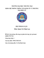 BÀI THẢO LUẬN Môn Quản Trị Nhân Lực Đề tài Liên hệ thực tiễn công tác phân tích công việc tại doanh nghiệp Việt Nam