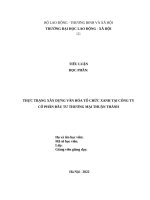TIỂU LUẬN   thực trạng xây dựng văn hóa tổ chức xanh tại công ty cổ phần đầu tư thương mại thuận thành