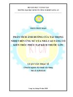 PHÂN TÍCH ẢNH HƯỞNG CỦA TẢI TRỌNG NHIỆT ĐẾN ỨNG XỬ CỦA NHÀ CAO TẦNG CÓ KIẾN TRÚC PHỨC TẠP KÍCH THƯỚC LỚN. LUẬN VĂN THẠC SĨ.Chuyên ngành: Kỹ thuật xây dựng