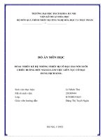 ĐỒ án môn học đề tài THIẾT kế hệ THỐNG THIẾT bị cô đặc HAI nồi XUÔI CHIỀU BUỒNG đốt NGOÀI làm VIỆC LIÊN tục cô đặc DUNG DỊCH KNO3 1 