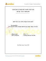 Sáng kiến kinh nghiệm ứng dụng công nghệ trong dạy học trực tuyến 