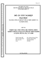 THIẾT kế, THI CÔNG hệ THỐNG điều KHIỂN PHÂN LOẠI sản PHẨM THEO KHỐI LƯỢNG DÙNG PLC s7 1200 