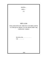 tiểu luận tâm LINH dưới góc NHÌN DUY vật BIỆN CHỨNG và tầm QUAN TRỌNG của nó TRONG điều TRỊ, CHĂM sóc y KHOA