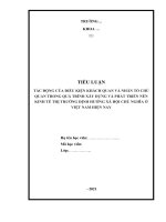 TIỂU LUẬN tác động của điều kiện khách quan và nhân tố chủ quan trong quá trình xây dựng và phát triển nền kinh tế thị trường định hướng xã hội chủ nghĩa ở việt nam hiện nay