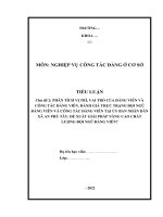 TIỂU LUẬN TRUNG cấp CHÍNH TRỊ phân tích vị trí, vai trò của đảng viên và công tác đảng viên  đánh giá thực trạng đội ngũ đảng viên và công tác đảng viên tại ủy ban nhân dân xã an phú tây  đề xuất giải pháp