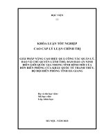 tiểu luận giải pháp nâng cao hiệu quả công tác quản lý, bảo vệ chủ quyền lãnh thổ, đảm bảo an ninh biên giới quốc gia trong tình hình mới