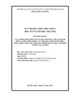 LỰA CHỌN một SÔNG ở gần địa PHƯƠNG ANH CHỊ SINH SỐNG, nước SÔNG PHỤC vụ CHO mục ĐÍCH tưới TIÊU, THỰC HIỆN THIẾT kế CHƯƠNG TRÌNH QUAN TRẮC CHO đối TƯỢNG lựa CHỌN