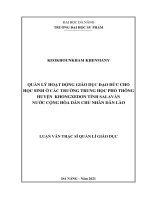 Quản lý hoạt động giáo dục đạo đức cho học sinh ở các trường trung học phổ thông huyện khongxedon tỉnh salavăn nước cộng hòa dân chủ nhân dân lào 