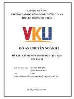 ĐỒ ÁN CHUYÊN NGÀNH ĐỀ TÀI:  XÂY DỰNG WEBSITE ĐẶT LỊCH HẸN VỚI BÁC SĨ. Giảng viên hướng dẫn: TH.S PHẠM HỒ TRỌNG NGUYÊN