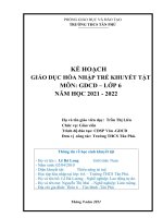 Kế hoạch giáo dục hòa nhập học sinh khuyết tật môn GDCD lớp 6 (2021_2022)