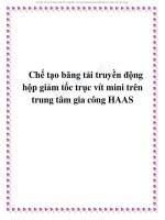 Chế tạo băng tải truyền động hộp giảm tốc trục vít mini trung tâm gia cơng HAAS